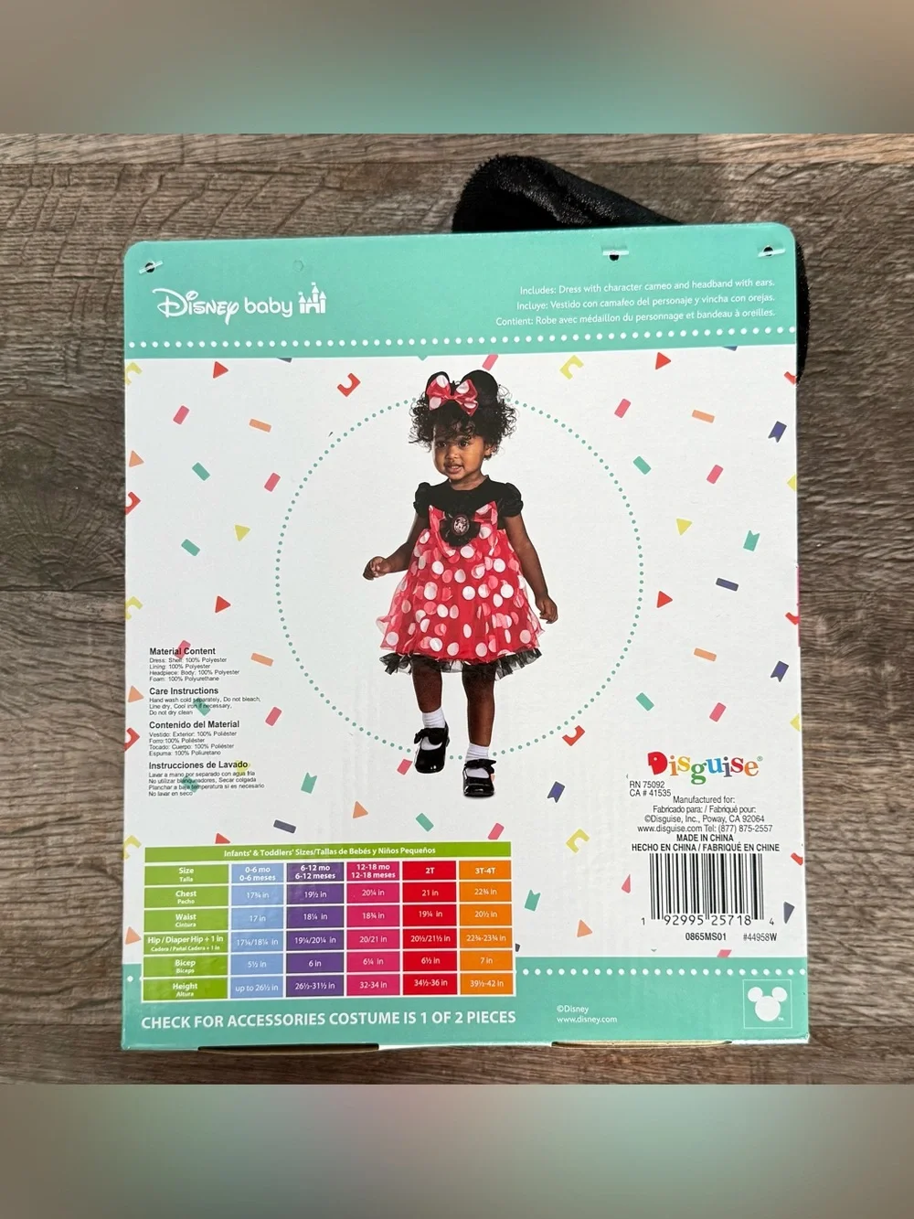 NWT Disney Minnie Mouse Baby Girl Halloween Costume Disguise 12-18 Months